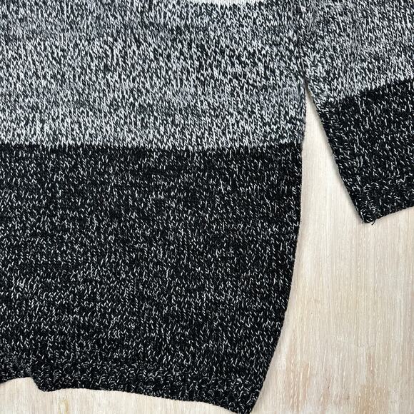 Torrid Gray Striped Monochrome Knit Casual Lounge Cozy Open Cardigan Sweater 1X - Picture 12 of 14